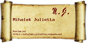 Mihalek Julietta névjegykártya